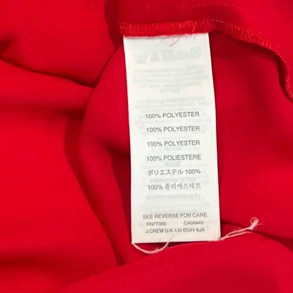 J.Crew Red Cap Sleeve Blouse Size 4 Lightweight, Flowy and Relaxed Summer BBQ